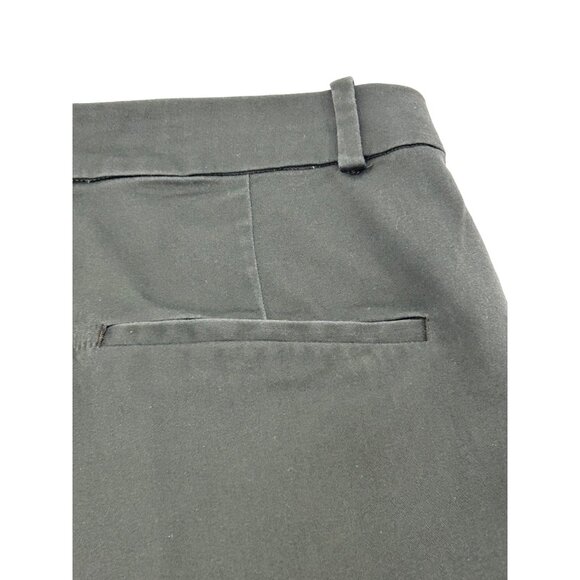 H&M Women’s Pants 8 Green Flat Front Tapered Leg Ankle Length Side Zip Button - Picture 4 of 11